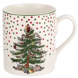 Juletræ polka dot krus, 16 -ounce keramisk kop med håndtag - festlig feriedesign til varm kaffe, te eller kakao - mikrobølgeovn, opvaskemaskine, fryser sikker - julesamling krus, 16 -ounce keramisk kop med håndtag - festlig feriedesign til varm kaffe