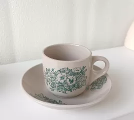 Retro Flower ins kaffekop og tallerkensæt Engros i Kina -Vintage keramisk tesæt til caféer og gaver