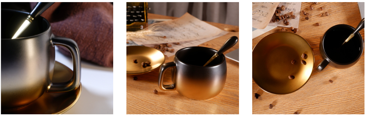 Black Gold Gradual Vintage Ceramic Cup Coffee Mug wholesale in China