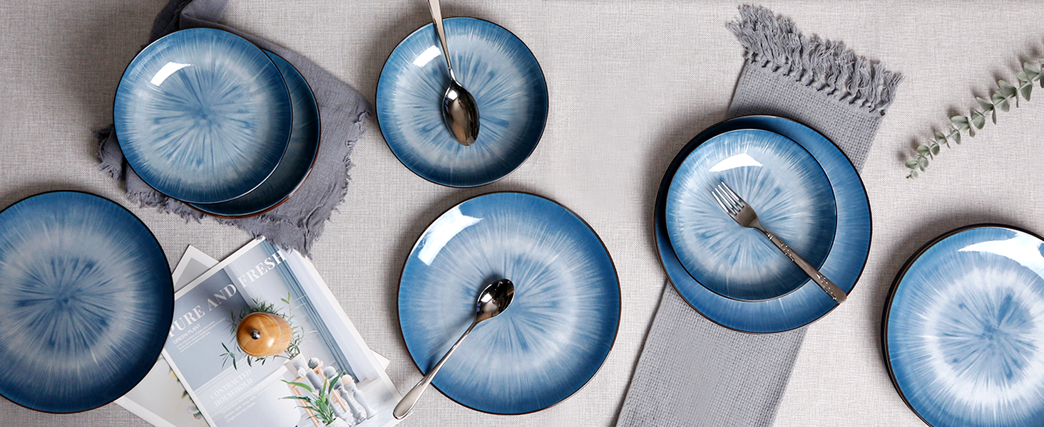 Blue Ceramic Dinner Plates Wholesale in China 