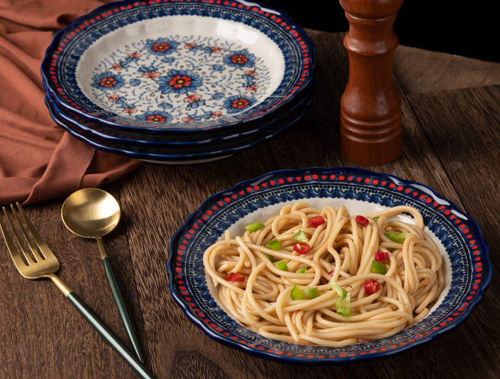 Ceramic Floral Salad Shallow Plate Wholesale in China