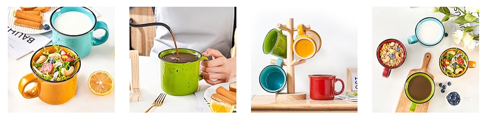 Large Vibrant Colors Ceramic Mugs with Handles wholesale in China