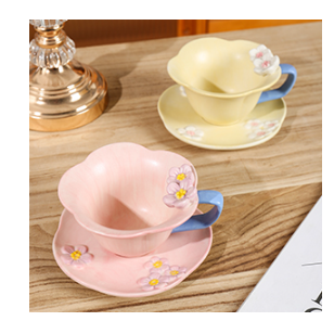 Ceramic Floral Tea Cups and Saucers Wholesale in China