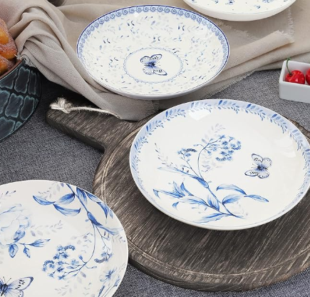 Blue Floral Shallow Serving Plates Wholesale in China