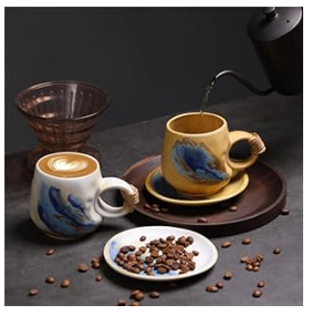 Cốc cà phê Cappuccino gốm cổ điển có đĩa bán buôn ở Trung Quốc