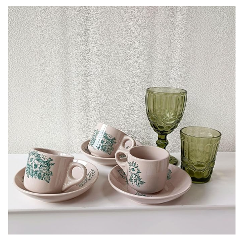 Retro Flower ins Coffee Cup and Saucer Set Wholesale in China