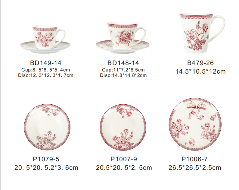 Retro floral tableware set for Kitchen Dining, Home
