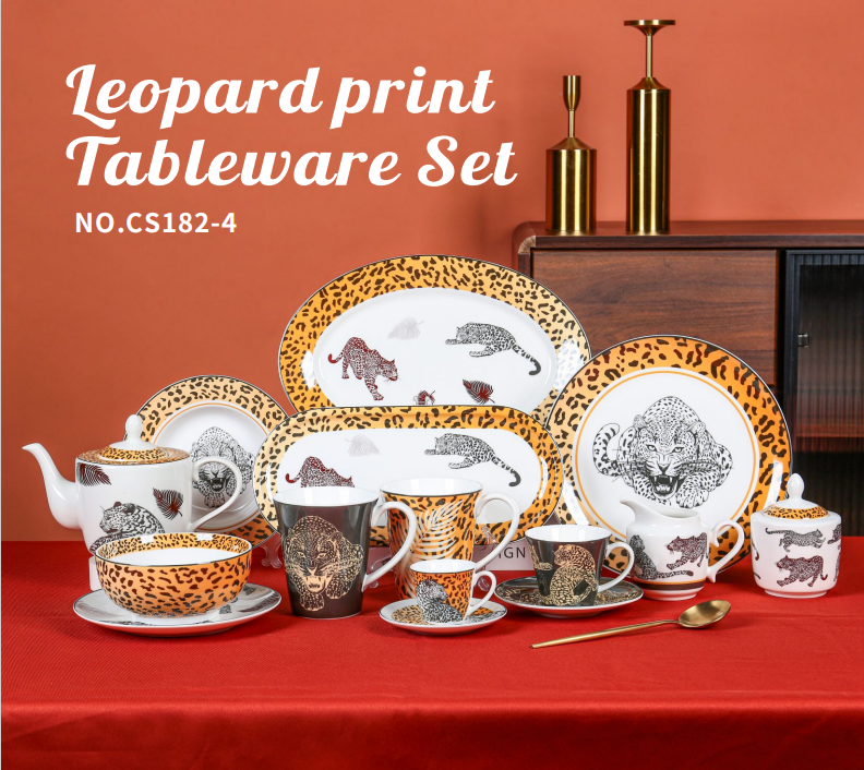 Ceramic Leopard Print Tableware Set Wholesale in China – Bold Design Meets Professional Manufacturing