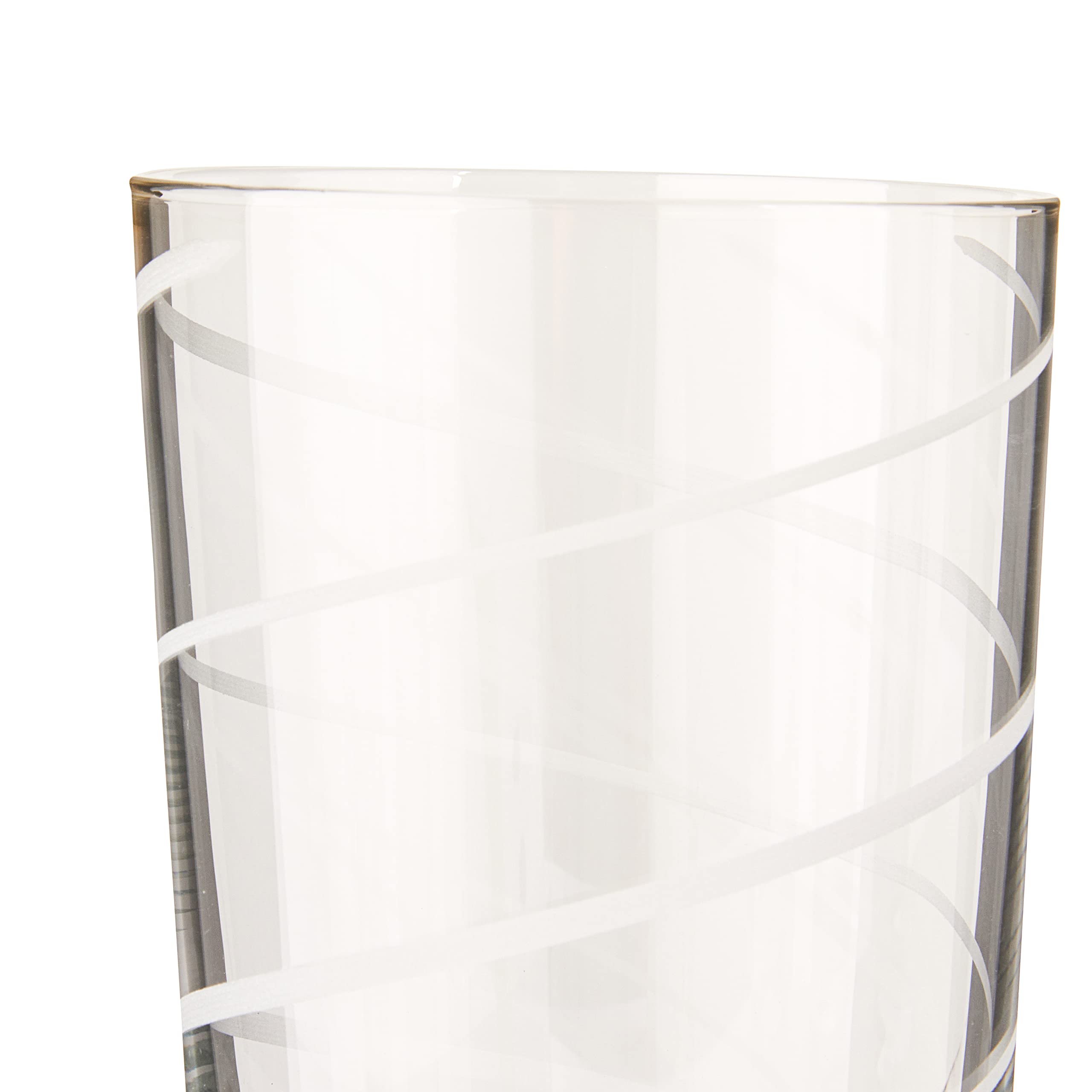 Crystal High Ball Tumbler Glasses, Cheers Set of 4 550 ml (19 fl oz) Silver