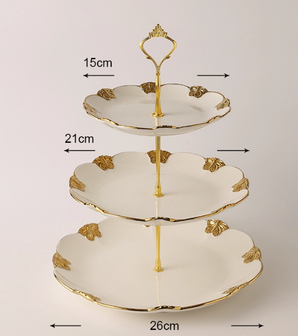 セラミックサービングトレイカスタム、2段/3段デザートスタンド卸売