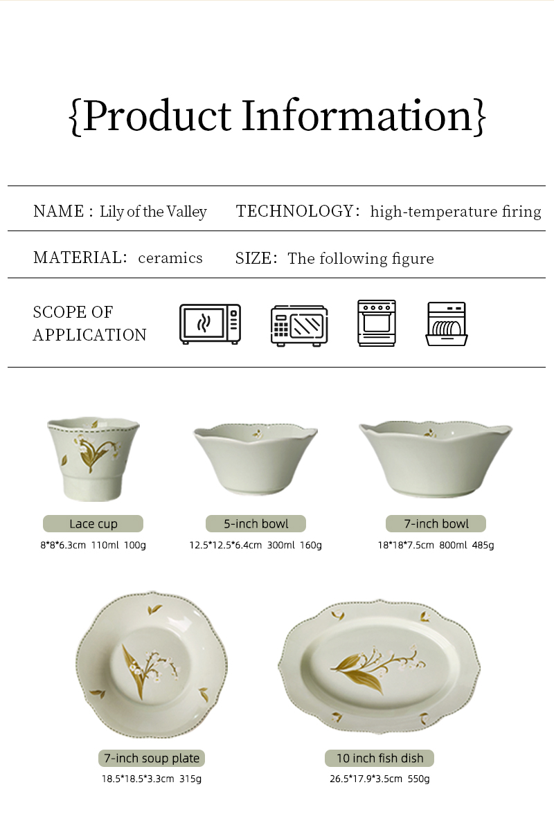 Retro Embossed Porcelain Tableware Handmade Floral Ceramic Dinner Set for Daily Use