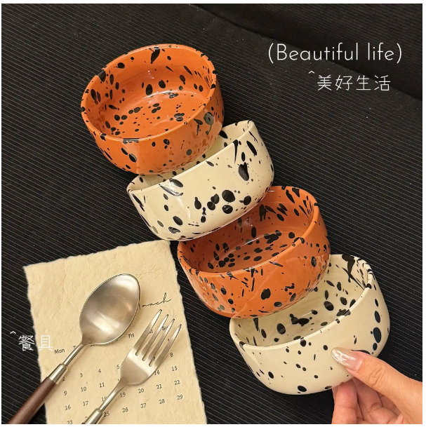 Speckled Glaze Ceramic Plates and Bowls Wholesale