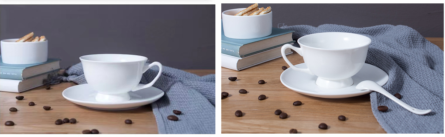 Custom design  fine bone china coffee cup and saucer tea set