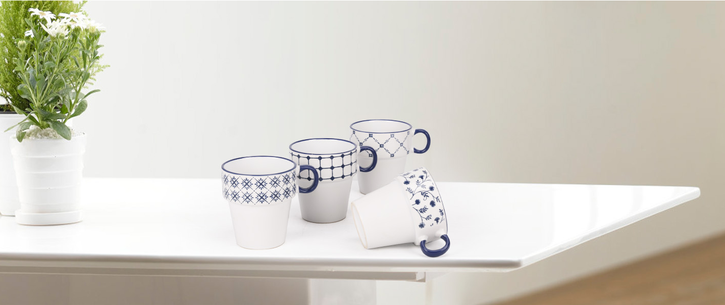 Wholesale Ceramic Blue Coffee Cups with Handle | Supplier in China