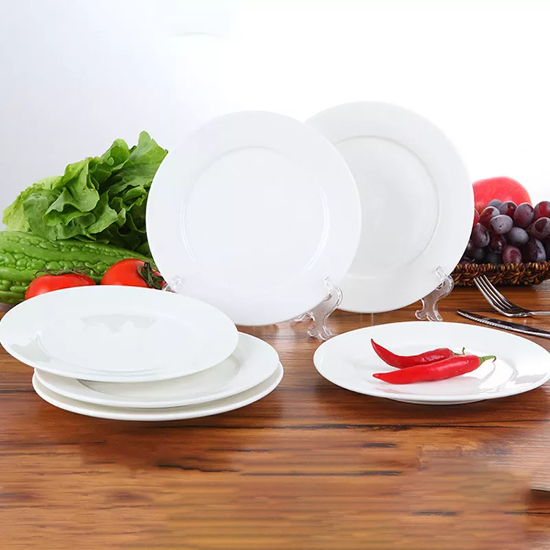 Hot selling high quality ceramic plates white porcelain dinnerware dinner plates flat plate