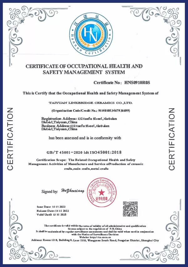 Certificate of Occupational Healib and Safety Management System