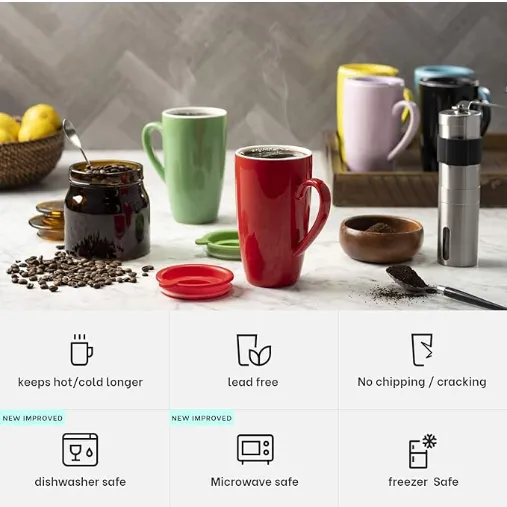Ceramic Coffee Mug Set with Lids Wholesale 