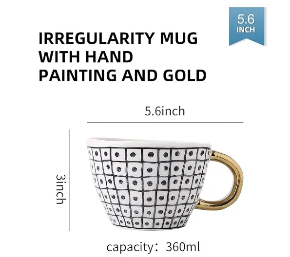 Ceramic coffee mug set with lids for home and office