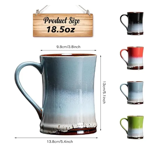 ,Coffee Cups Ceramic 18.5oz Kiln Glazed Large Coffee Mug 
