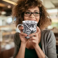 Stylish Black and White Boho Ceramic Butterfly Mug | Wholesale in China