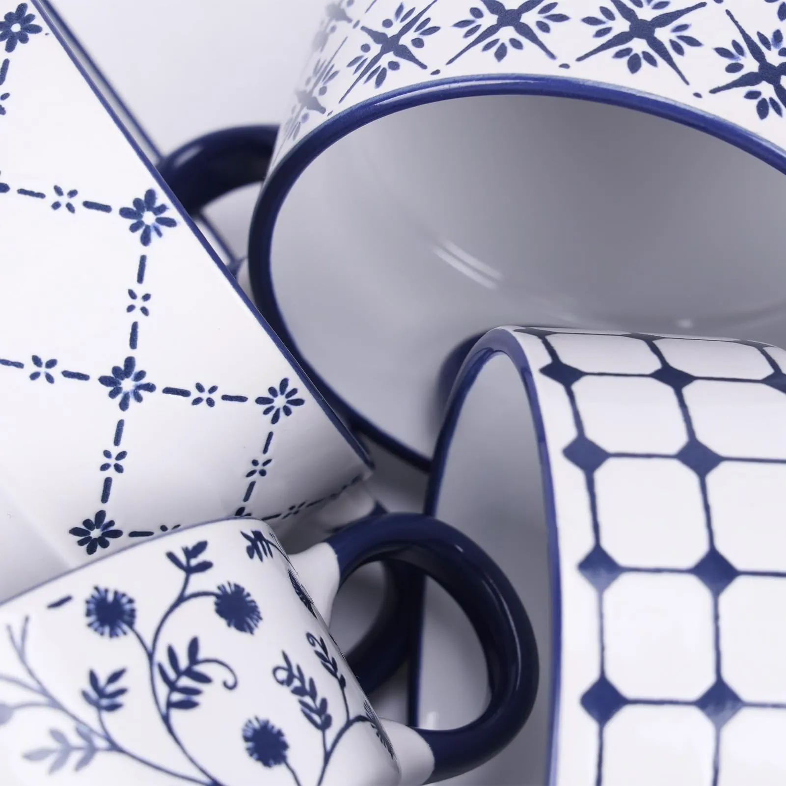 Blue Ceramic Coffee Cups with Handle Wholesale in china