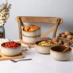Elevate Your Dining Experience with 22 OZ Double Color Ceramic Flat Cereal Bowls – Find the Best Wholesale Supplier in China