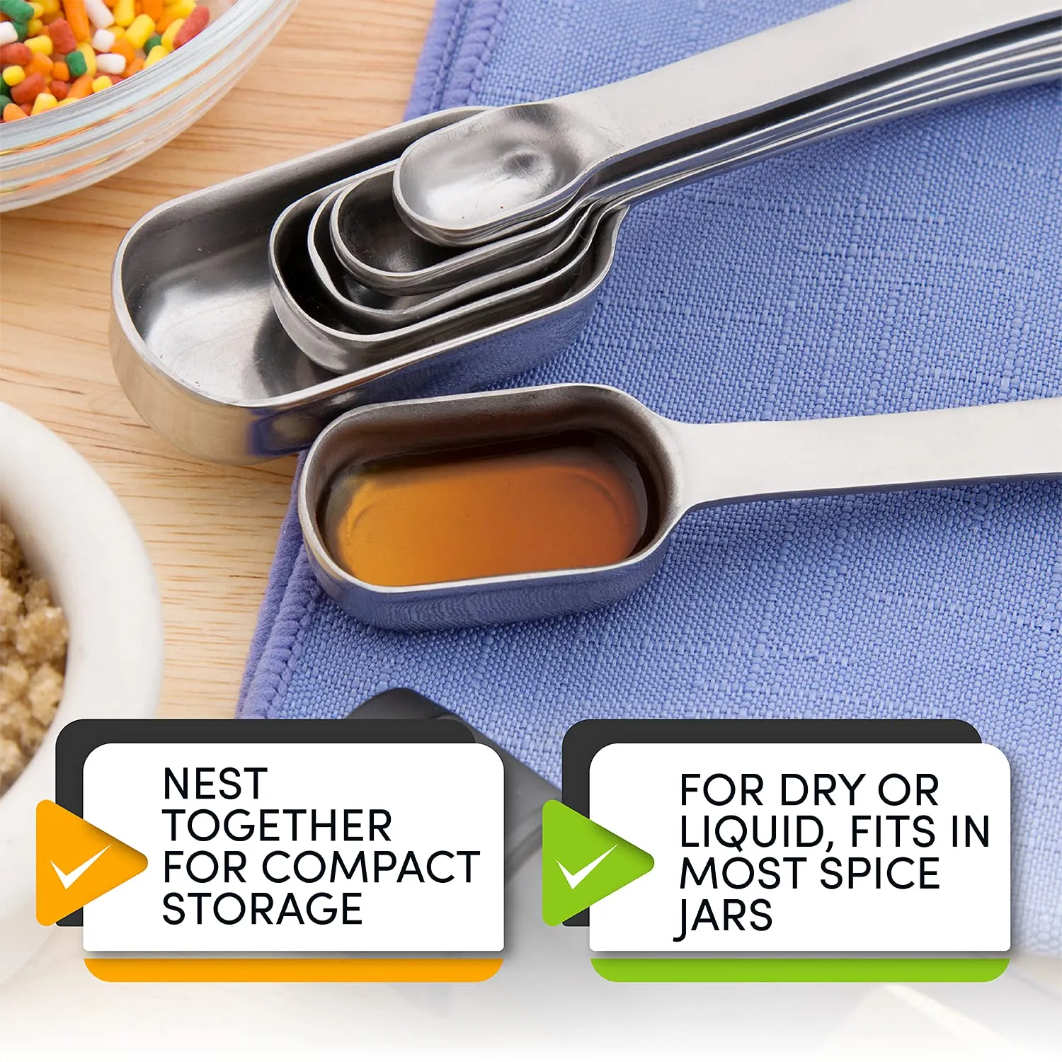Rectangular Stainless Steel Measuring Spoons Wholesale 