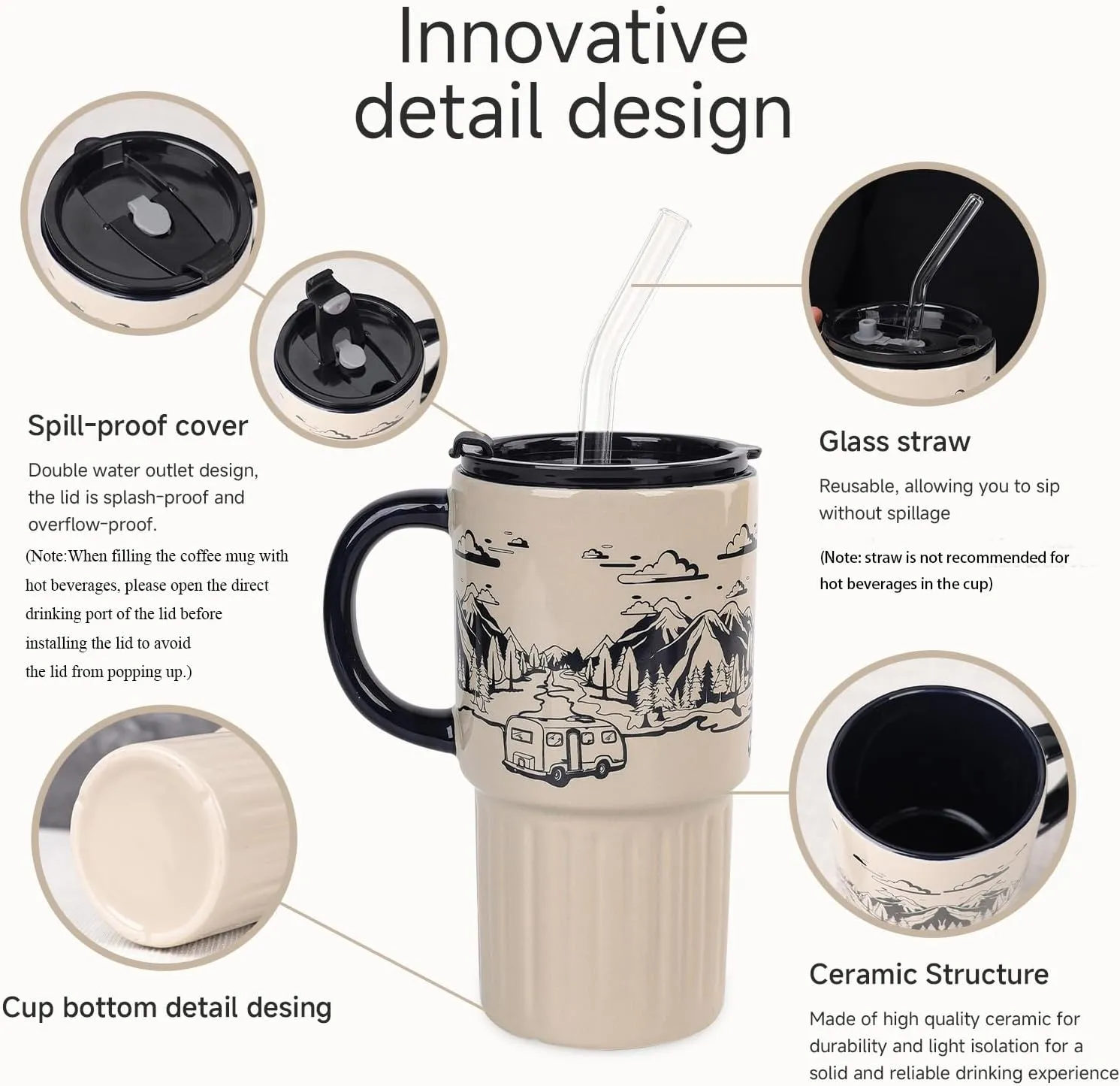 Wholesale ceramic travel mugs