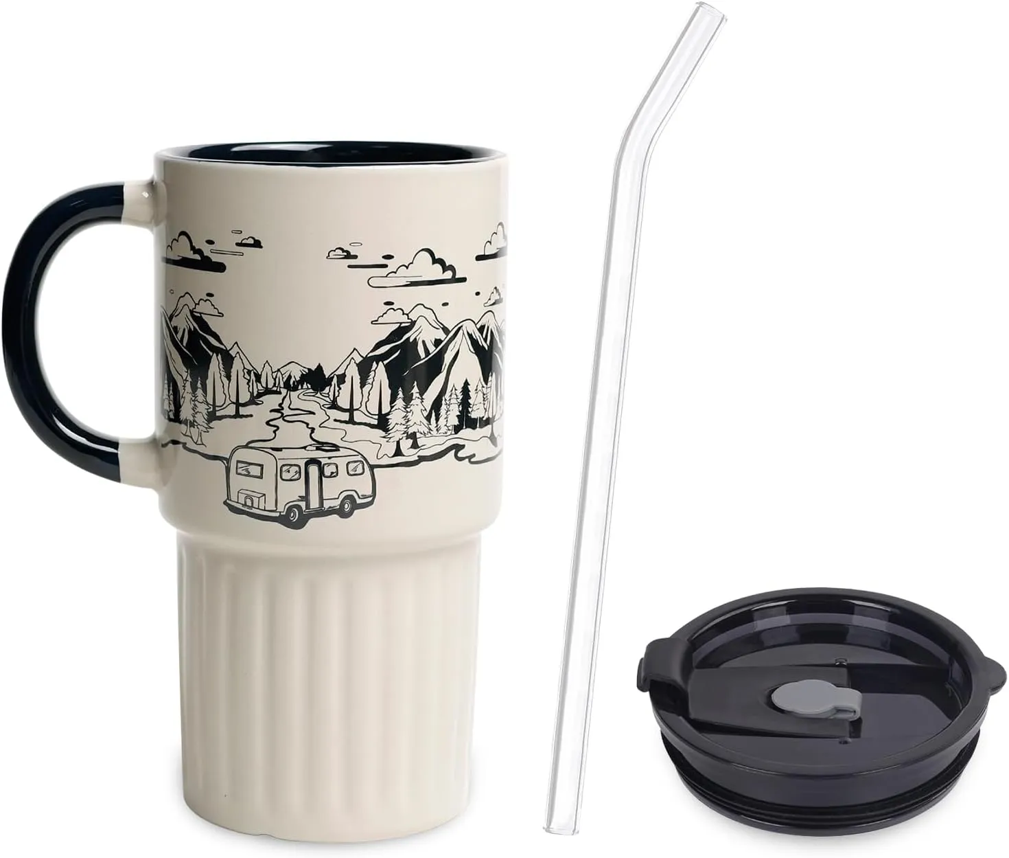 Ceramic mug with straw bulk order