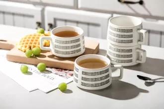 Ceramic Espresso Cups with Handle,Porcelain Coffee Mugs Latte Mugs with Handle