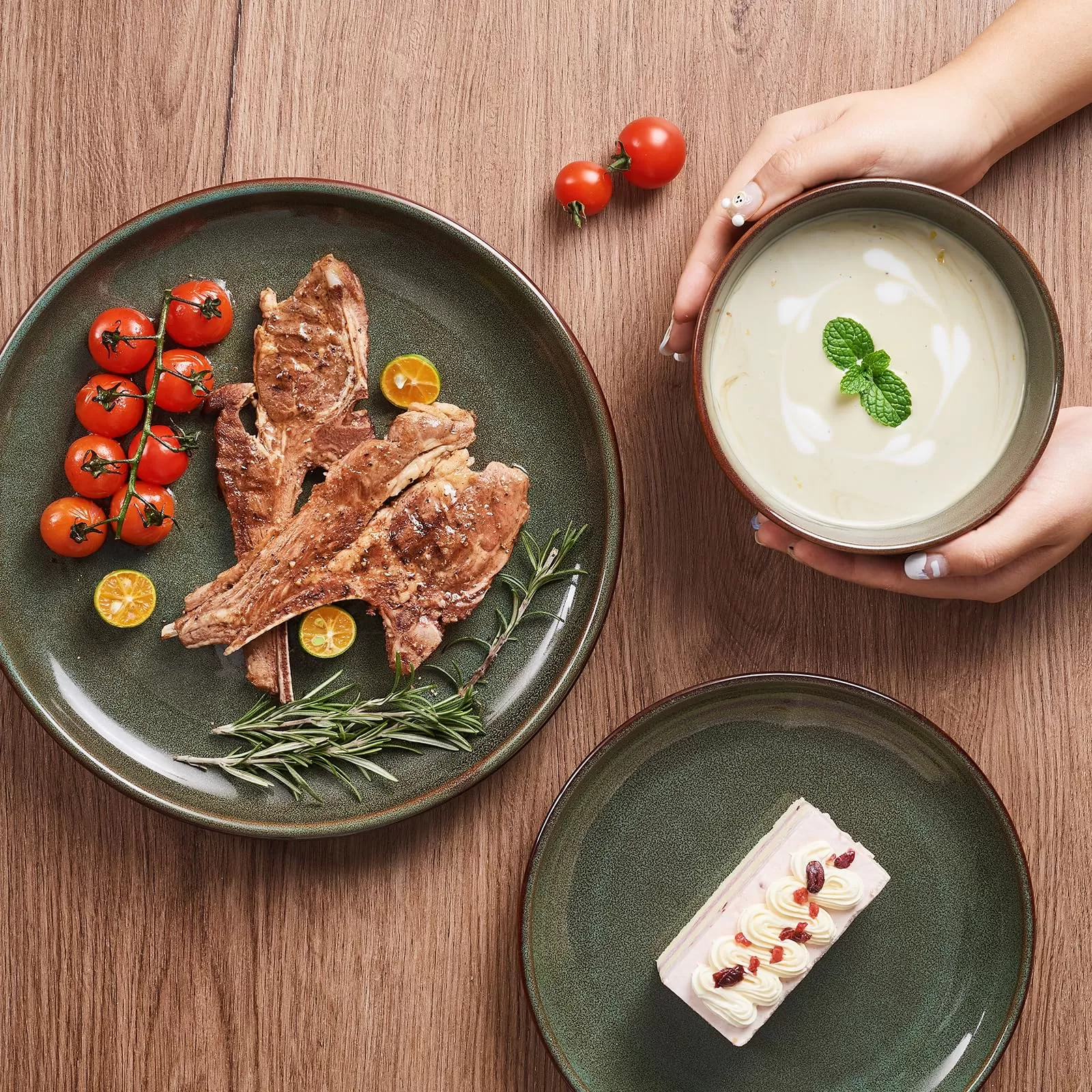 Handcrafted ceramic plates and bowls sets wholesale