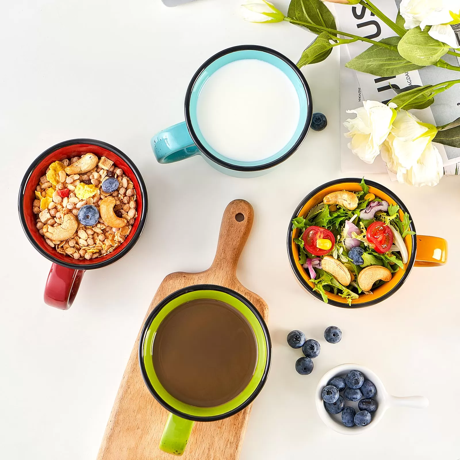 wholesale ceramic mugs vibrant colors