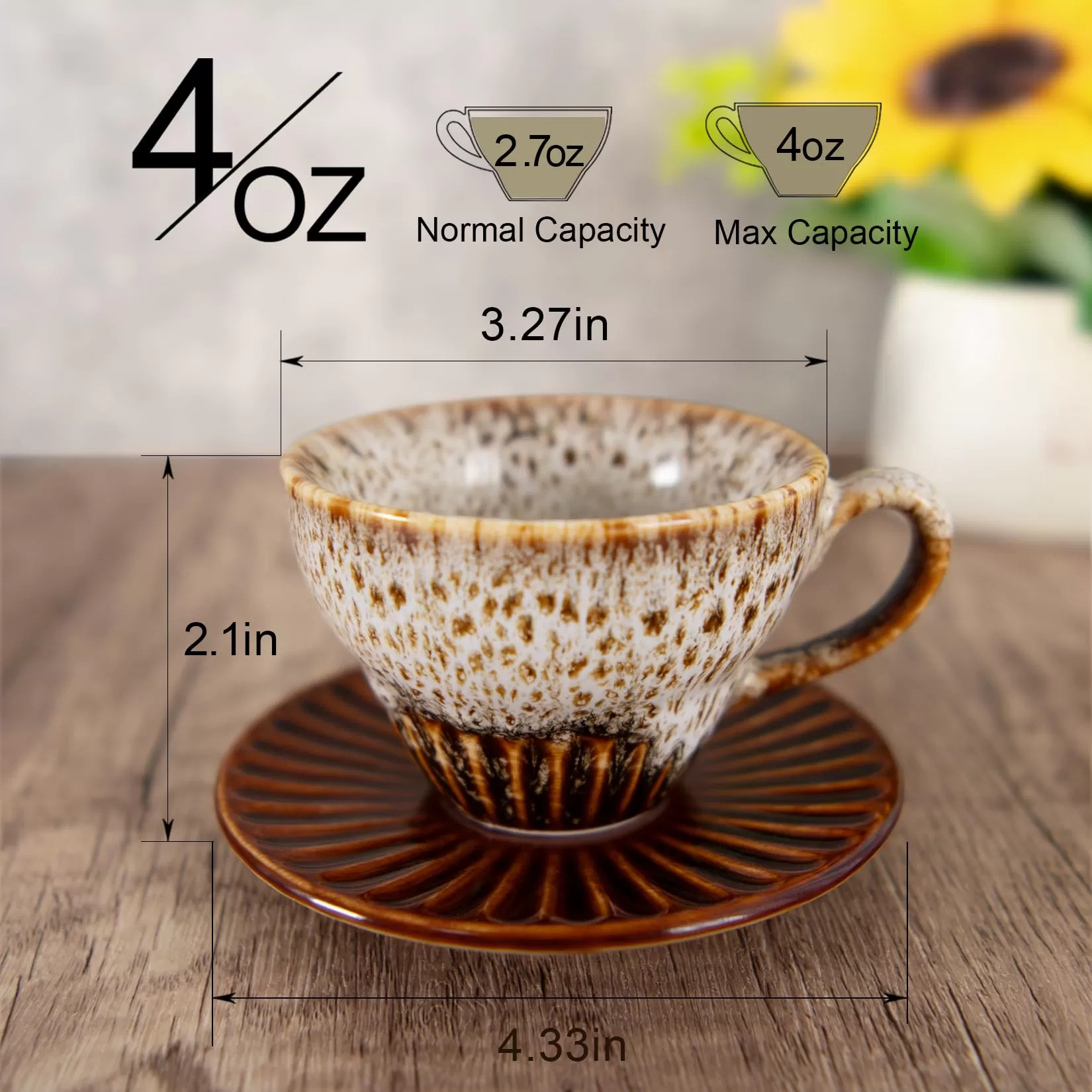porcelain stackable cup and saucer set