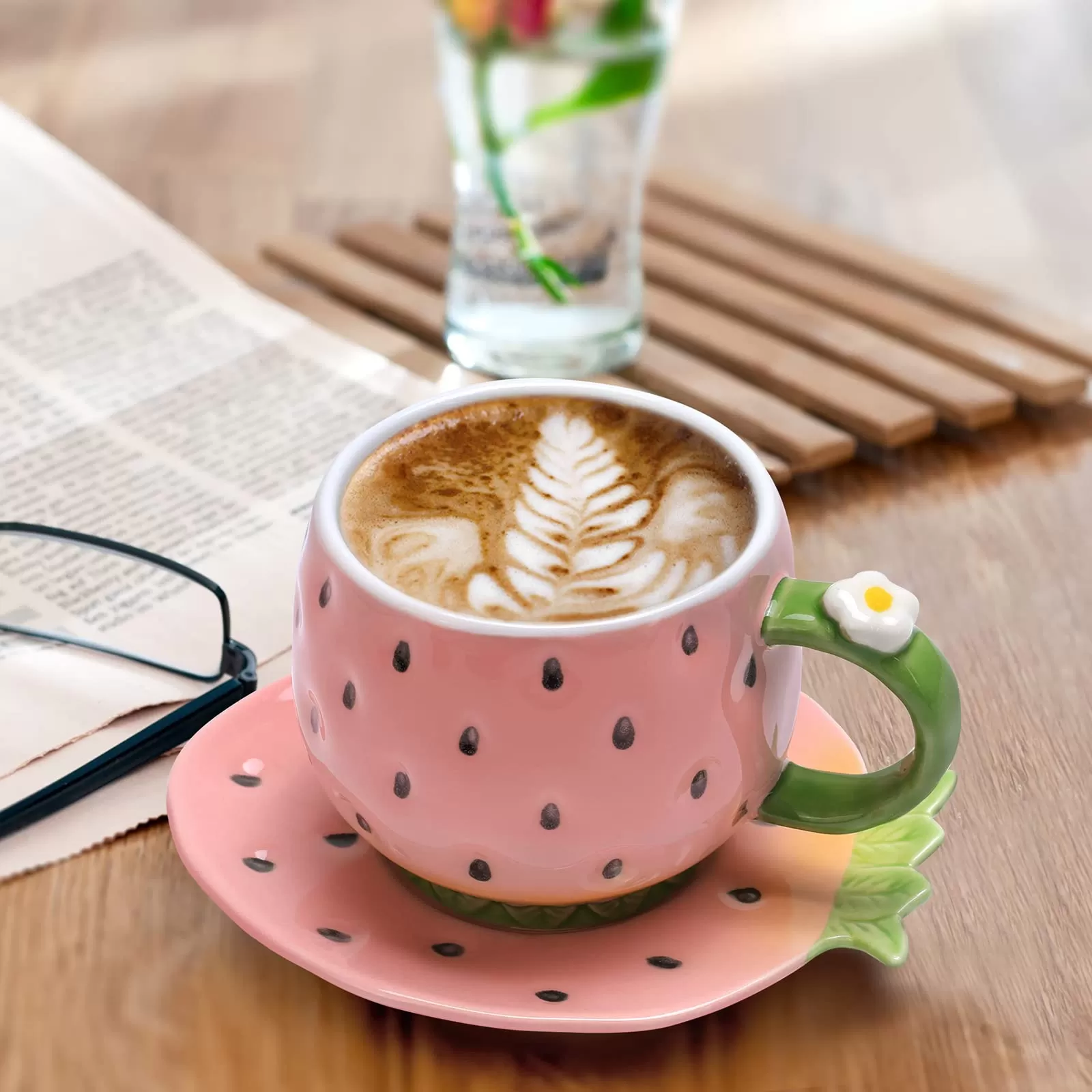 Strawberry porcelain coffee set