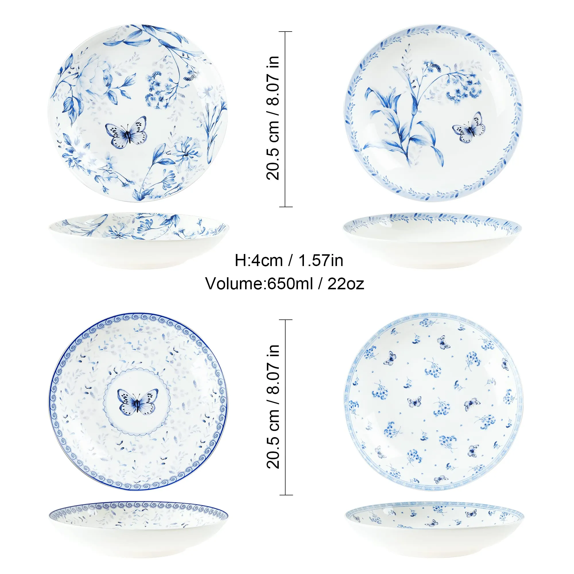 blue floral plates