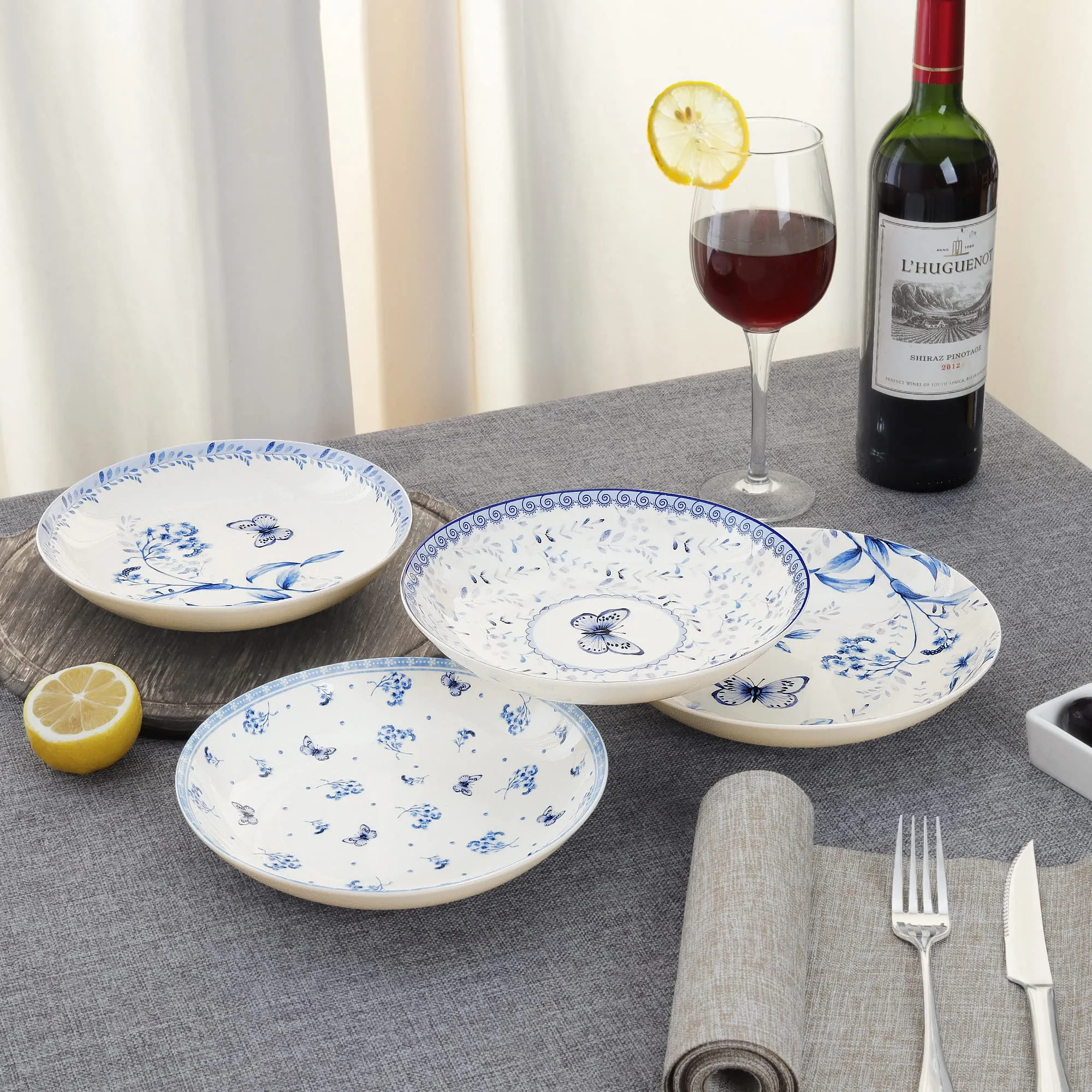shallow porcelain plates