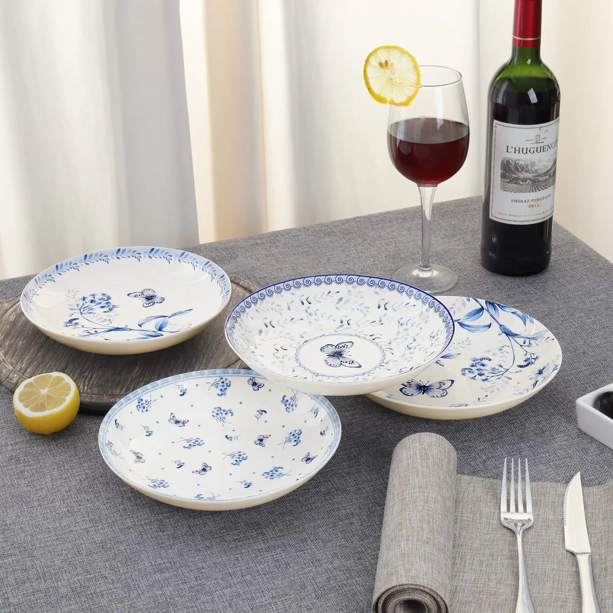 shallow porcelain plates