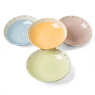 Ceramic  30oz Floral Salad Bowls for Pasta, Soup, Noodles, Salad & Dinner – Microwave & Dishwasher Safe – Spring Blossom Design