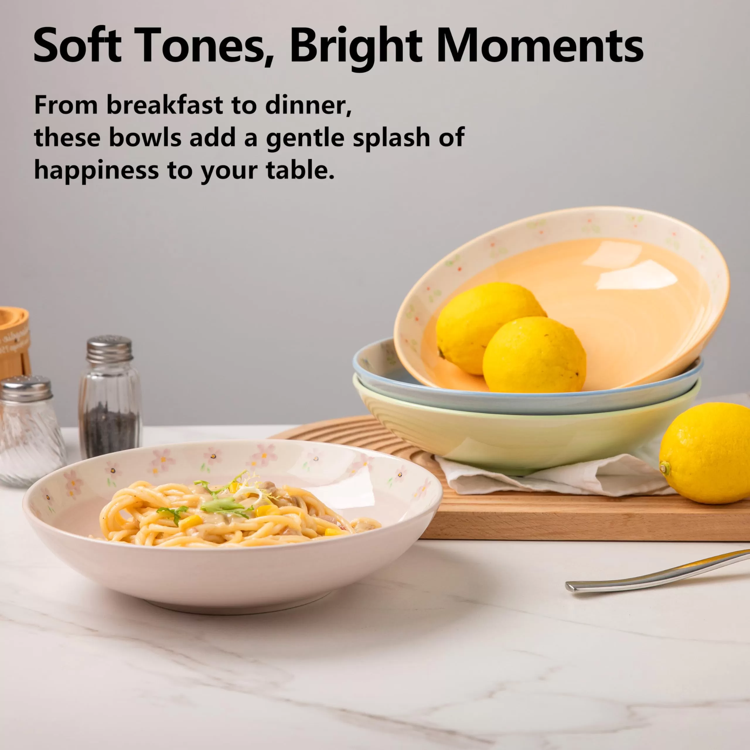 30oz Floral Ceramic Salad Bowls for Restaurants