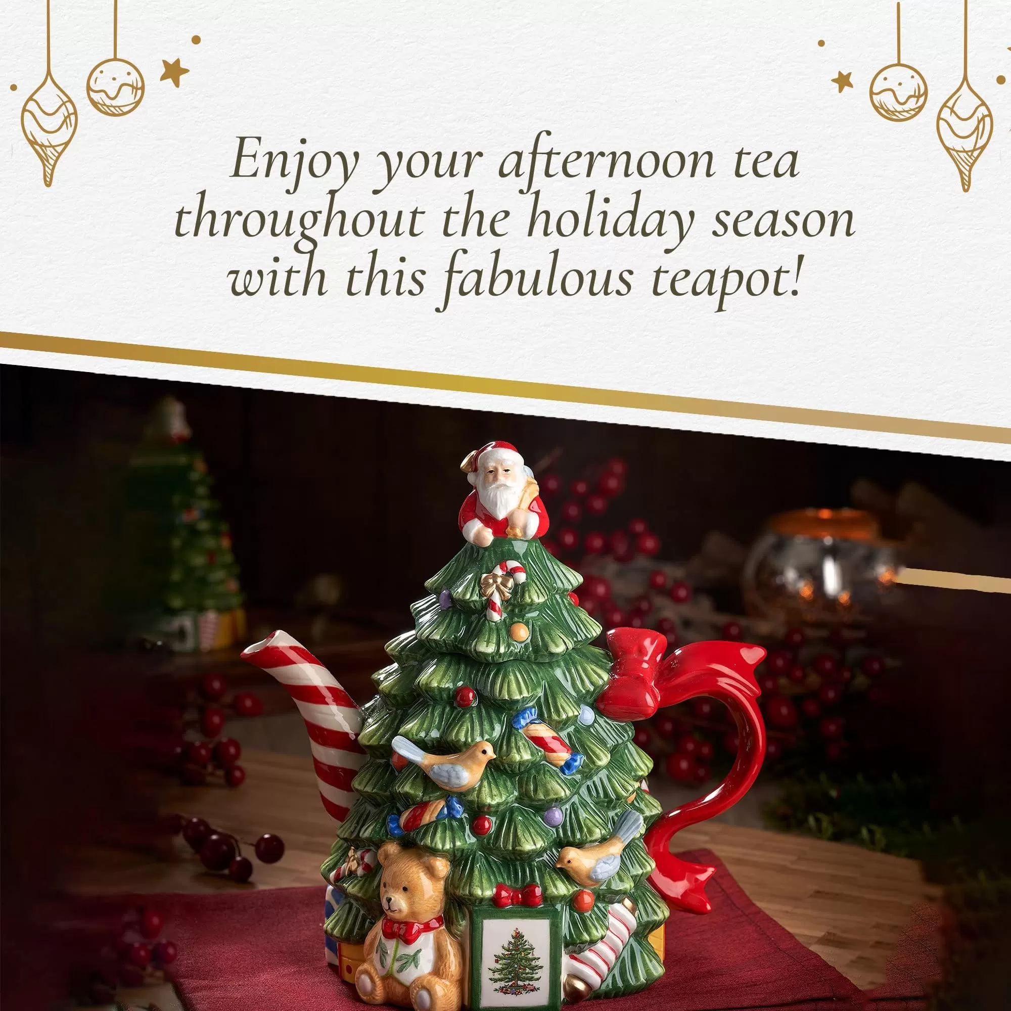 ceramic Christmas teapot