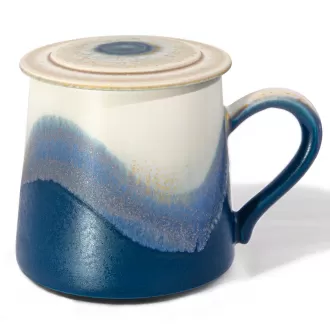 11.2 OZ Ceramic Colored Glaze Coffee Cups with Lids, Handmade  Coffee Mugs, Birthday Gift for Women, Mom, Dad, Friend, Sister, Brother, Dishwasher and Microwave Cups