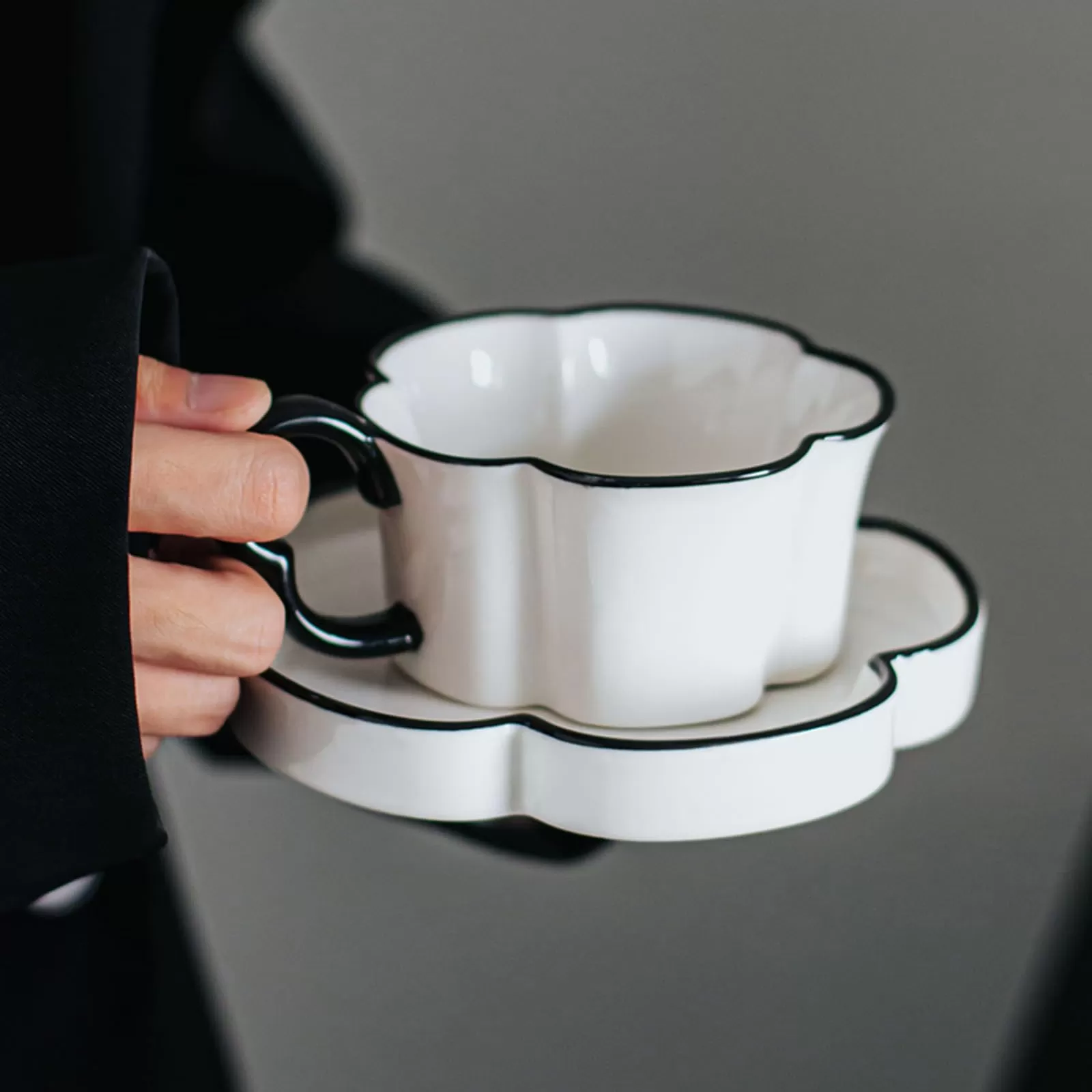 artistic flower coffee cup