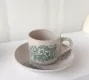 Retro Flower ins Coffee Cup and Saucer Set Wholesale in China -Vintage Ceramic Tea Set for Cafés & Gifts