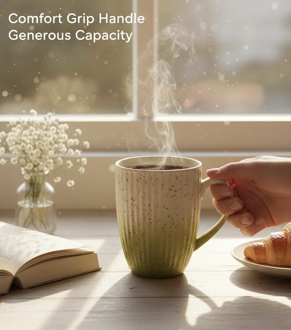 Porcelain Ribbed Coffee Mug Wholesale
