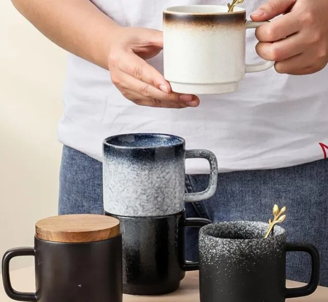 bamboo lid ceramic mugs bulk