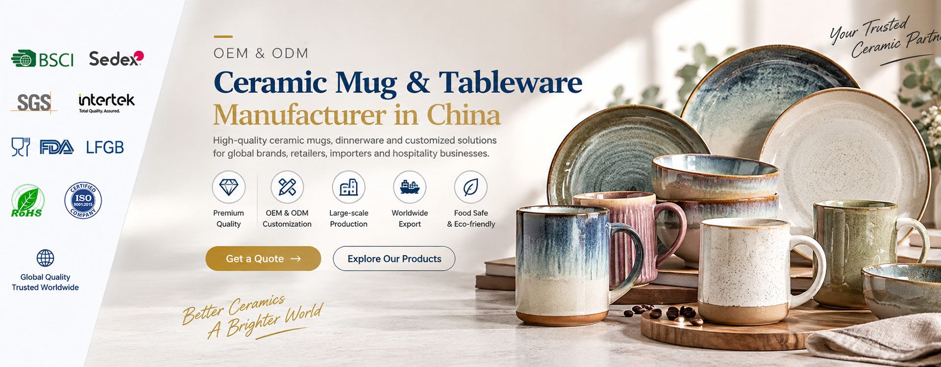 Ceramic Mug Manufacturer in China - Wholesale and Custom Porcelain and Stoneware Mugs