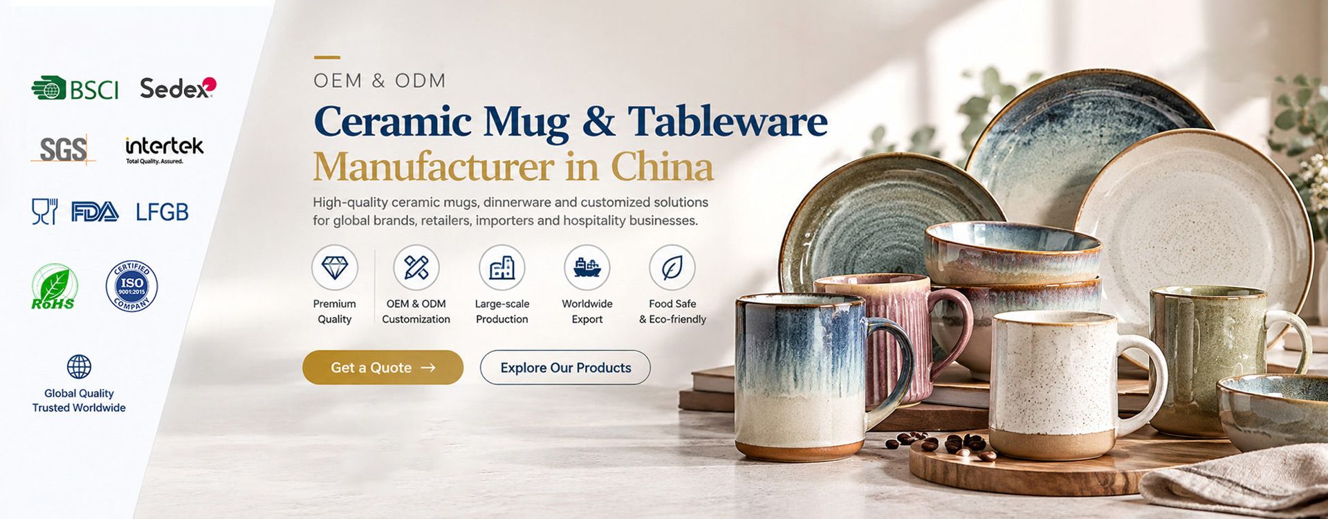 Ceramic Mug Manufacturer in China - Wholesale and Custom Porcelain and Stoneware Mugs