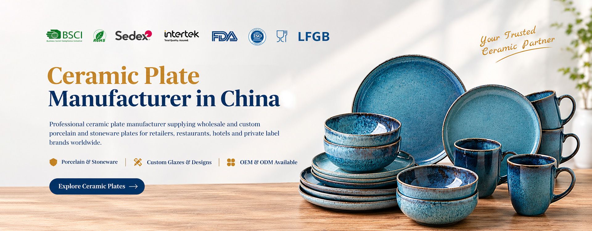 Ceramic Plate Manufacturer in China - Wholesale Porcelain and Stoneware Plates