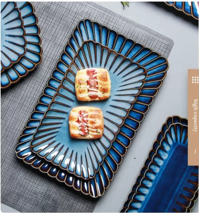 Reactive Glaze Ceramic Plates and Bowls