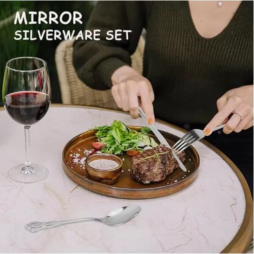  Edelstahl Wunderschöner Retro -Flatware -Set 